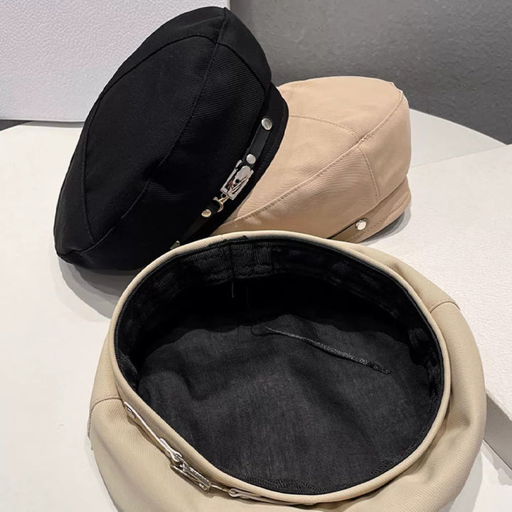 Winter Fashion Simple Metal Buckle Women's Beret Hat - image 2