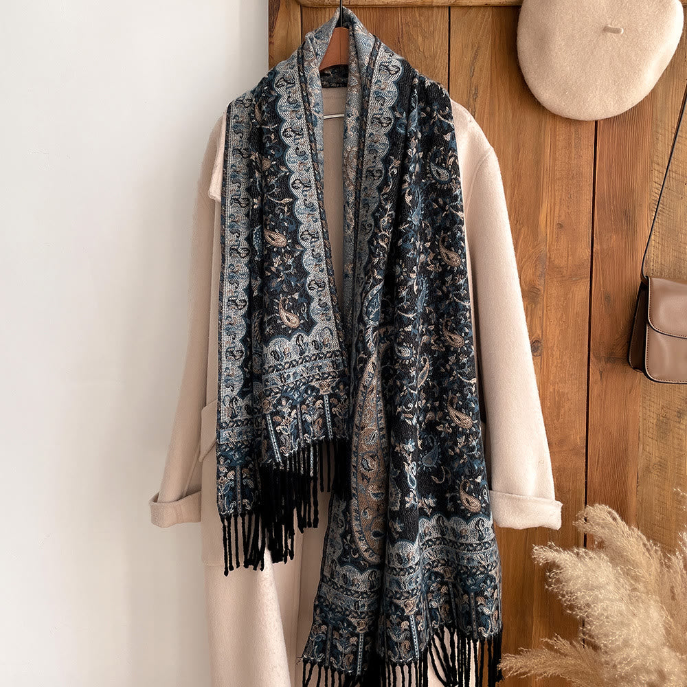 Retro Bohemian Style Cashew Print Shawl Scarf For Warmth - image 4