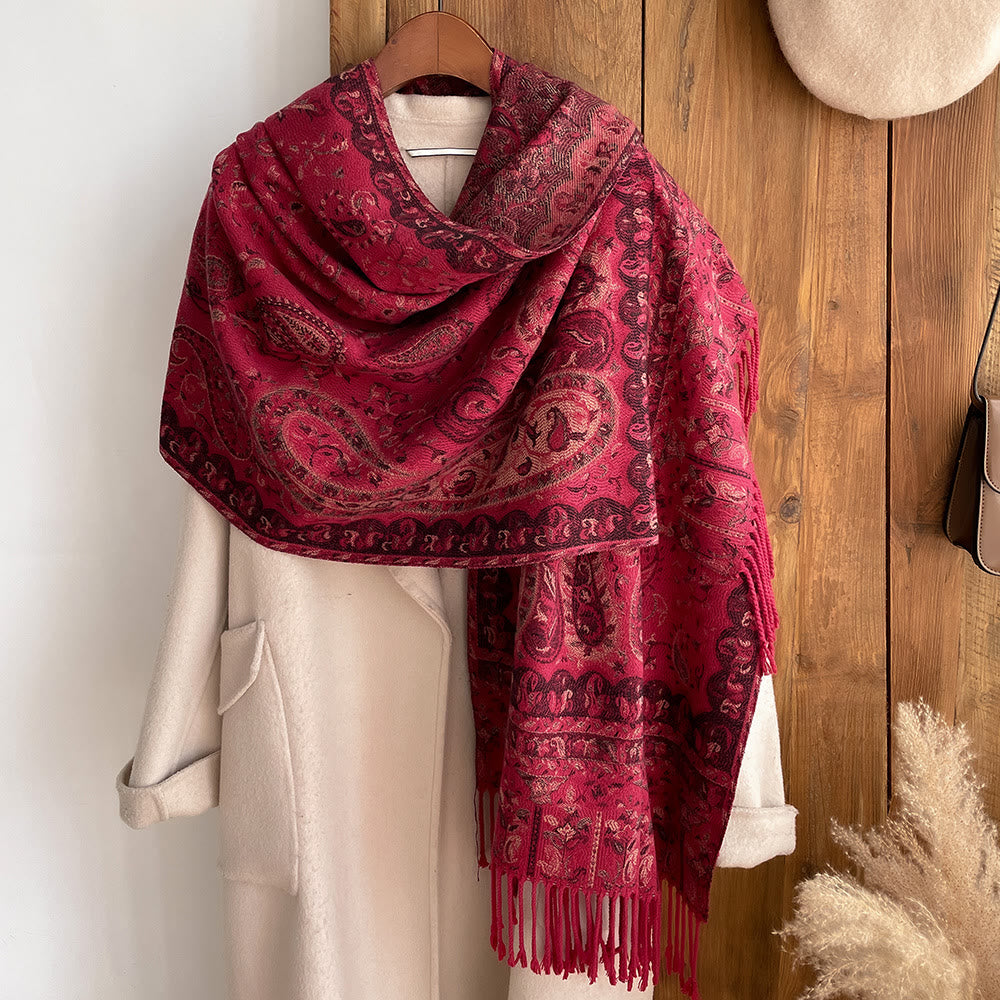 Retro Bohemian Style Cashew Print Shawl Scarf For Warmth - image 6