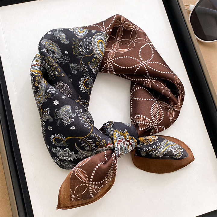 Exquisite Silk Skin-Friendly Cashew Print Square Scarf - Style #3 - image 4