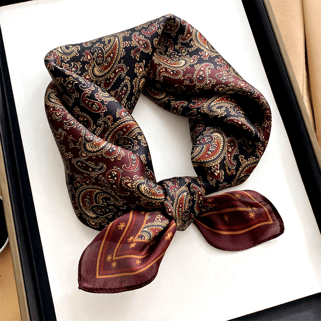 Exquisite Silk Skin-Friendly Cashew Print Square Scarf - Style #1 - image 0