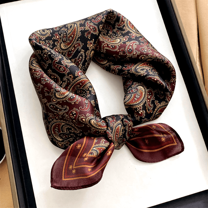 Exquisite Silk Skin-Friendly Cashew Print Square Scarf - Style #1 - image 0