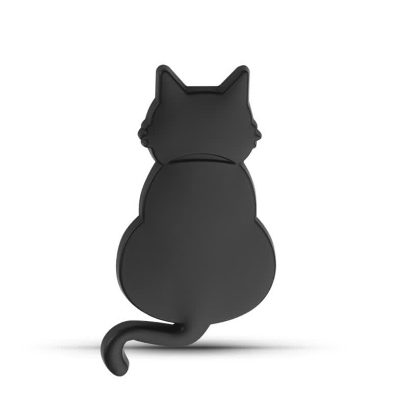 Decorative Cute Cat Pet Metal Sticker Car Badge - Black - Back View Cat - image 5