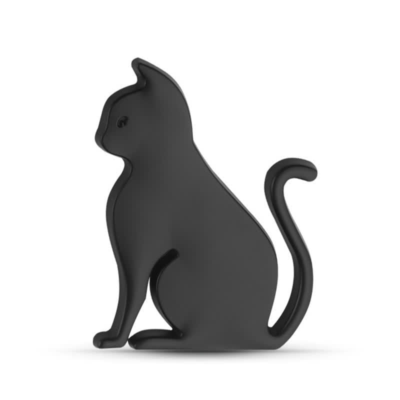 Decorative Cute Cat Pet Metal Sticker Car Badge - Black - Sitting Cat - image 1