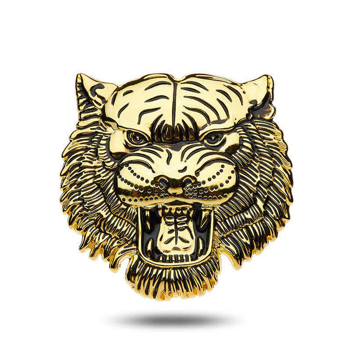 Domineering Tiger Head Metal Sticker Car Badge - Gold - image 5