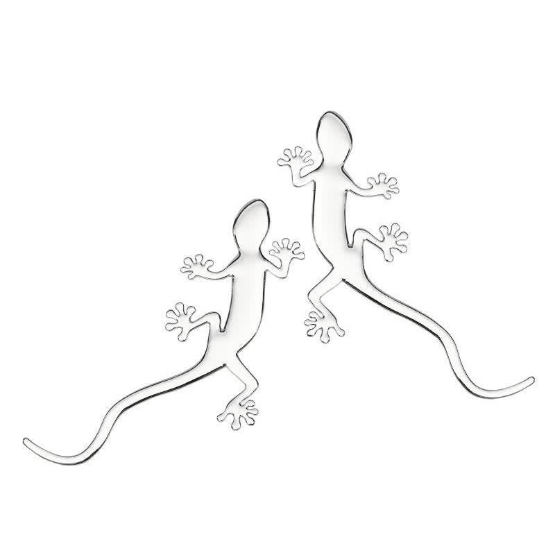 1 Pair Of  Gecko Animal Metal Sticker Car Badge - Silver - image 8