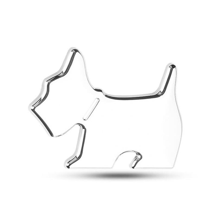 Cute Dog Metal Sticker Car Badge For Pet Lovers - Silver - image 1