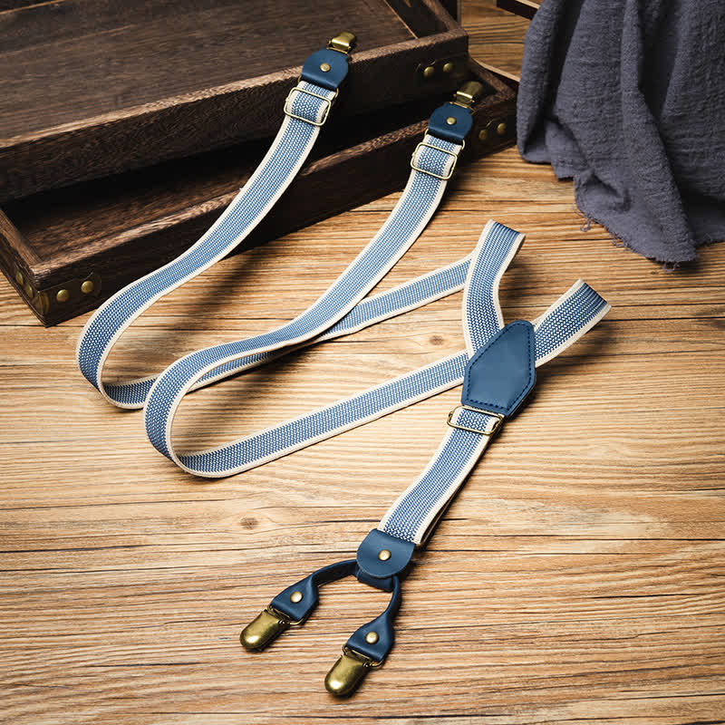 Handsome Sky Blue Y-back Elastic Suspenders - image 1