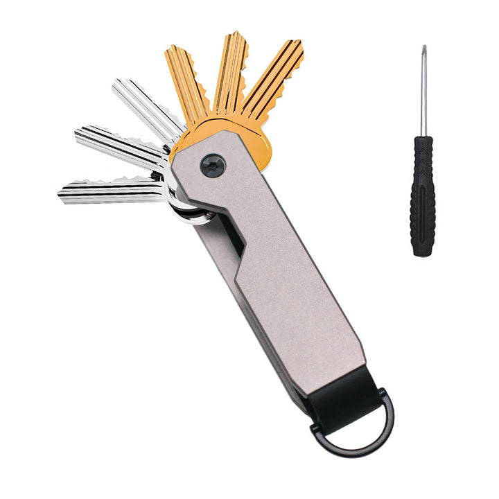 Portable Anti-lost Space-saving Metal Key Organizer - Grey - image 10