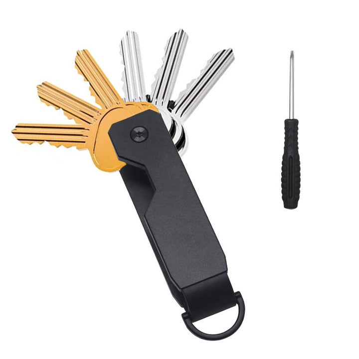 Portable Anti-lost Space-saving Metal Key Organizer - Black - image 1