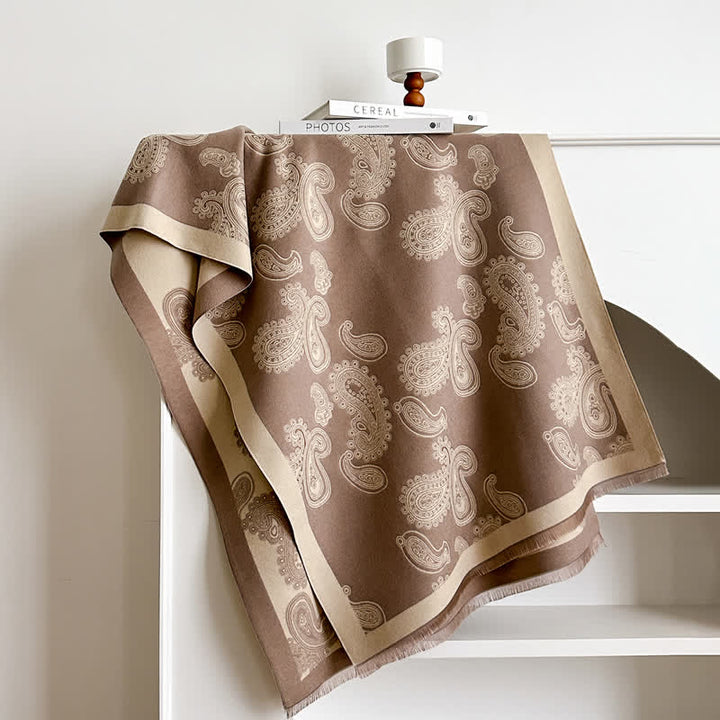 Intricate Paisley Pattern Double Sided Warm Scarf - image 7