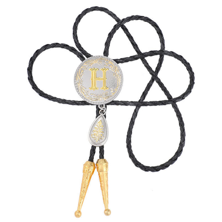 Initial Letter A To Z Bolo Tie With Teardrop-Shaped Pendant - image 17