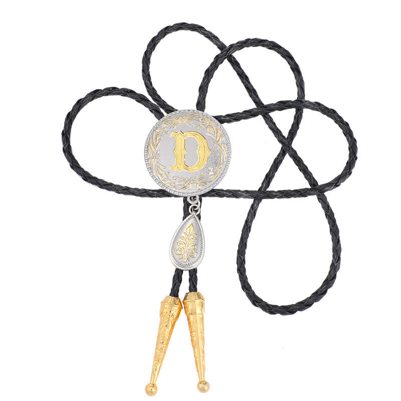 Initial Letter A To Z Bolo Tie With Teardrop-Shaped Pendant - image 9