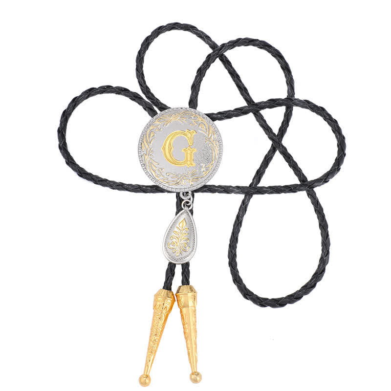 Initial Letter A To Z Bolo Tie With Teardrop-Shaped Pendant - image 15