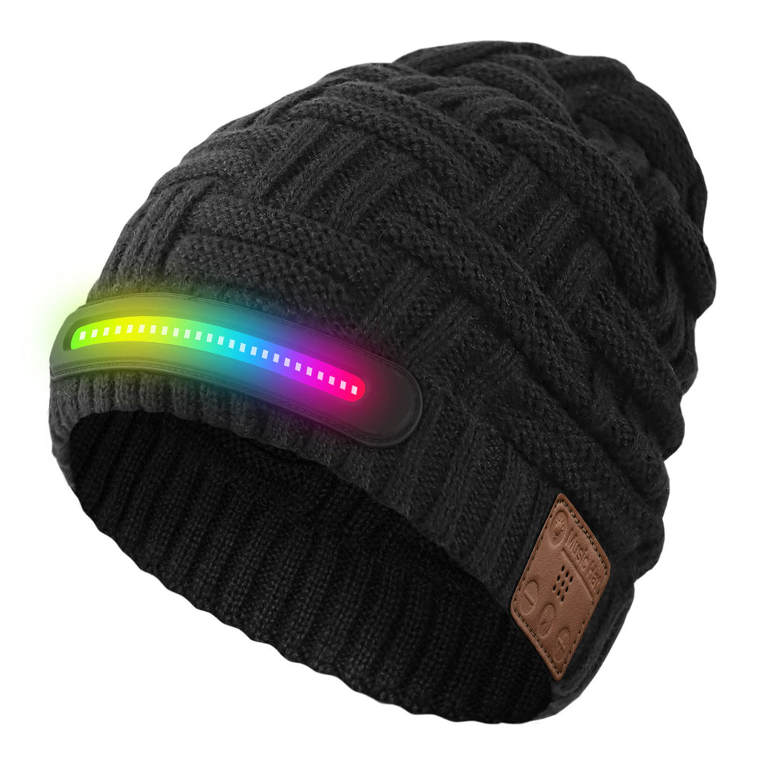 Winter Warm Music Bluetooth Beanie Hat with Lighting - Style #1 - Colorful Light + Bluetooth - M (22"-22 7/8") - image 9