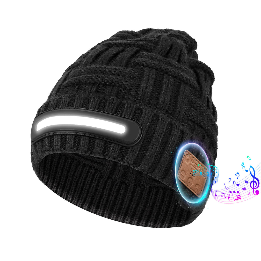 Winter Warm Music Bluetooth Beanie Hat with Lighting - Style #1 - White Light + Bluetooth - M (22"-22 7/8") - image 0