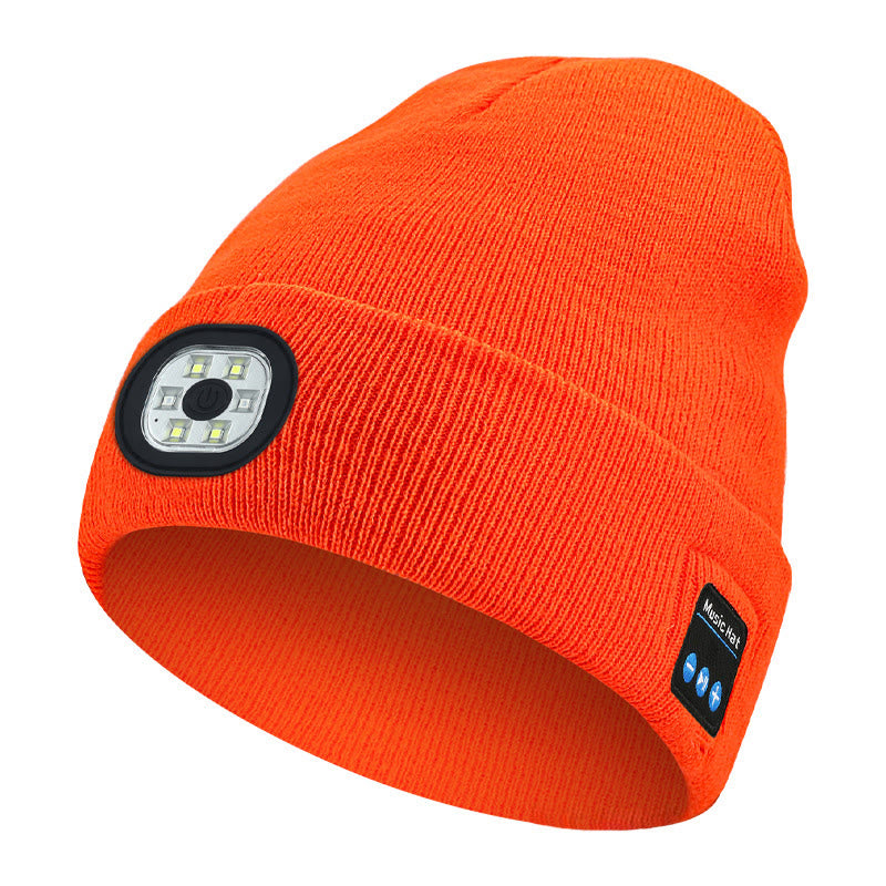 Winter Music & LED Lighting Bluetooth Beanie Hat - LED Light & Bluetooth - Orange - M (22"-22 7/8") - image 10