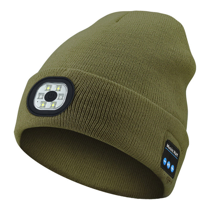 Winter Music & LED Lighting Bluetooth Beanie Hat - LED Light & Bluetooth - Army Green - M (22"-22 7/8") - image 7