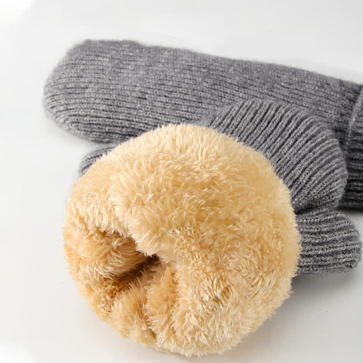 Fleece Lined Full Finger Cold Weather Knitted Gloves - image 2