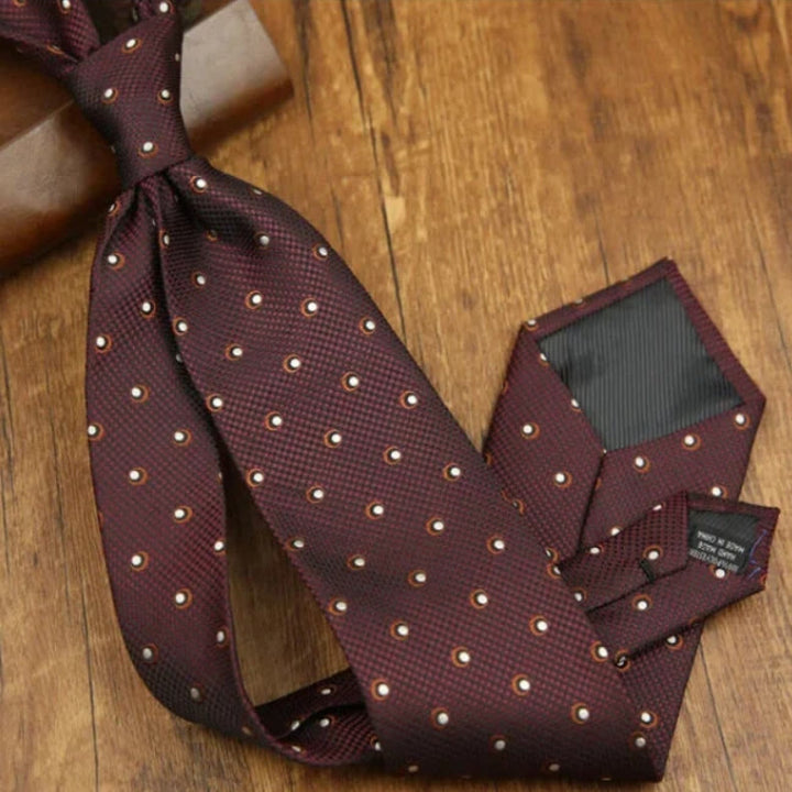 Men's Retro Elegant Cashew Patterned Formal Necktie - Wine - image 2