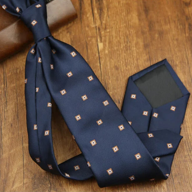 Men's Retro Elegant Cashew Patterned Formal Necktie - Dark Blue - image 4