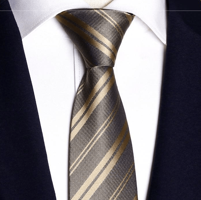 Men's Elegant Champagne Zipper Pre-Tied Necktie - image 1