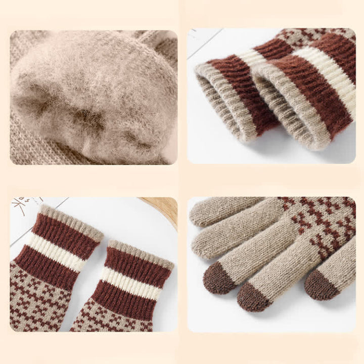 Chic Geometric Pattern Ethnic Style Knitted Gloves - image 2