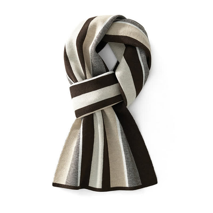 Men's Modern Professional Striped Business Scarf - Camel - image 0
