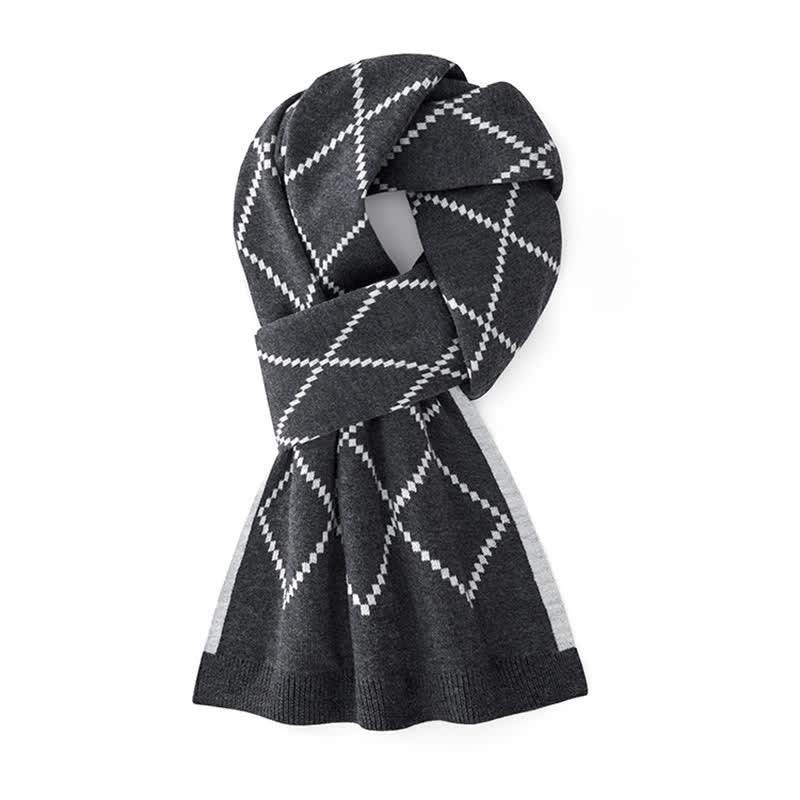 Men's Corporate Elegance Diamond Pattern Business Scarf - Gray - image 7