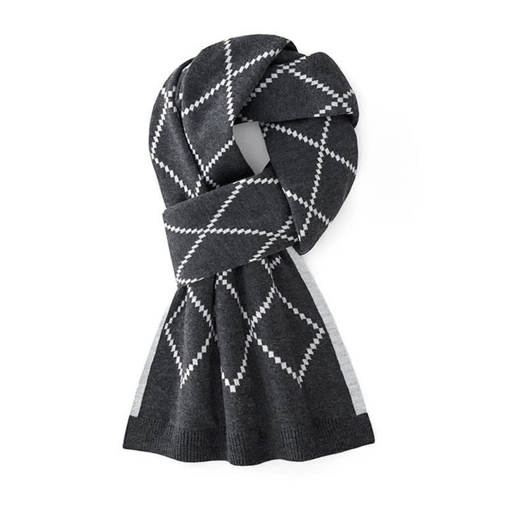 Men's Corporate Elegance Diamond Pattern Business Scarf - Gray - image 7