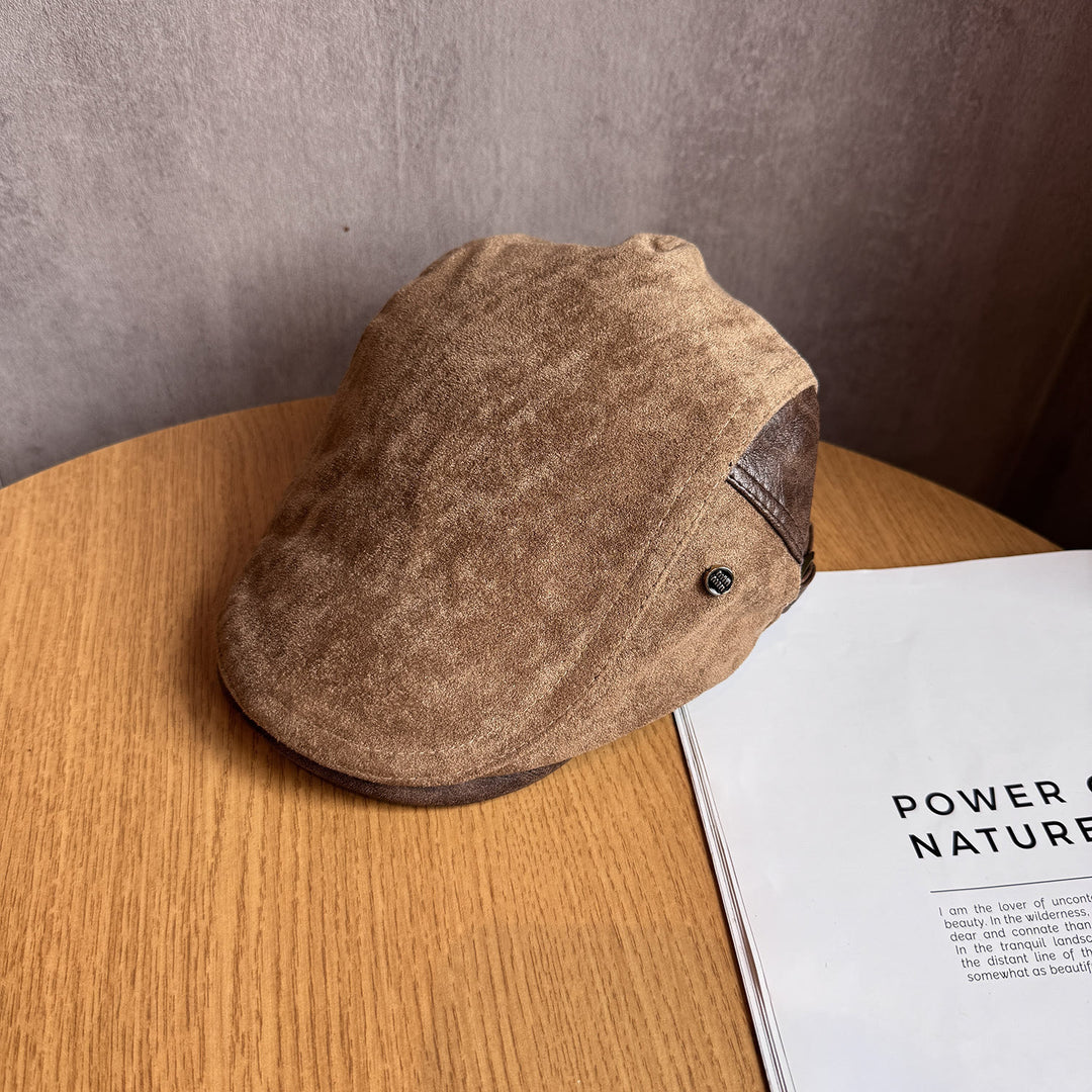 Men's Old Money Style Adjustable Winter Beret Hat - Khaki - image 1
