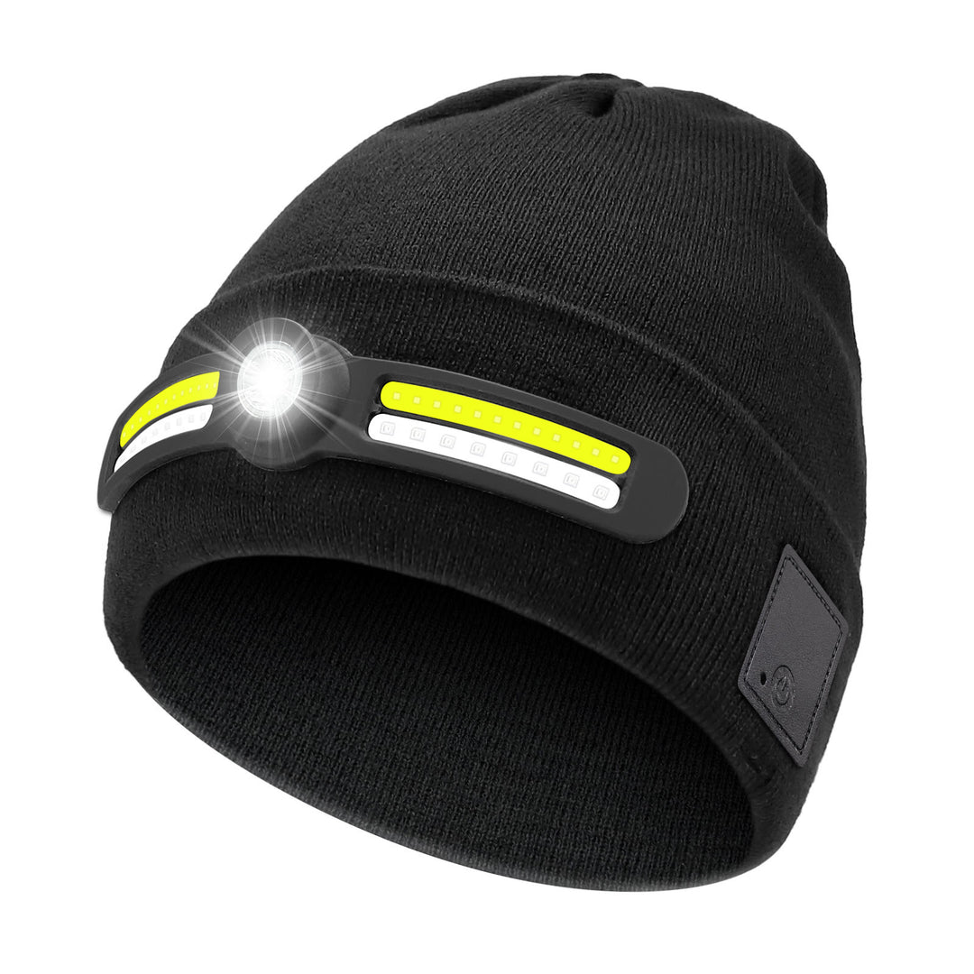 Winter LED Lighting RGB Mode Knitted Beanie Hat - Black - M (22"-22 7/8") - image 0