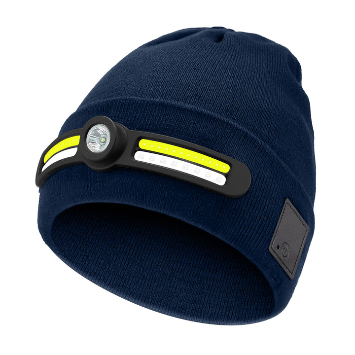 Winter LED Lighting RGB Mode Knitted Beanie Hat - Navy Blue - M (22"-22 7/8") - image 7