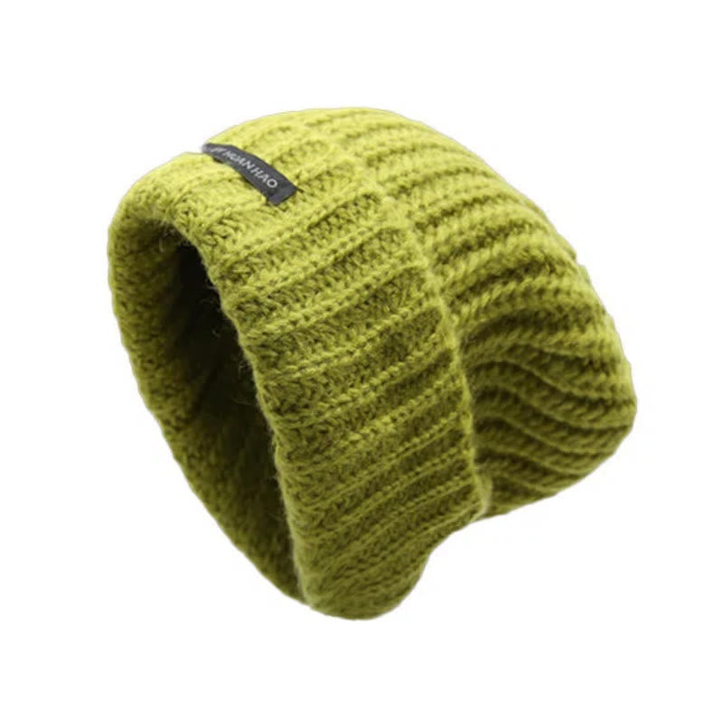 Winter Keep Warm Solid Color Knitted Beanie Hat - Green - Adjustable (21 5/8"-22 7/8") - image 2