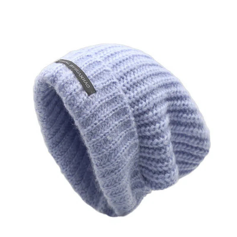 Winter Keep Warm Solid Color Knitted Beanie Hat - Light Blue - Adjustable (21 5/8"-22 7/8") - image 4