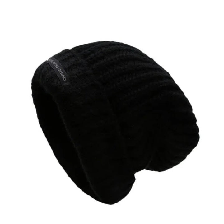 Winter Keep Warm Solid Color Knitted Beanie Hat - Black - Adjustable (21 5/8"-22 7/8") - image 1