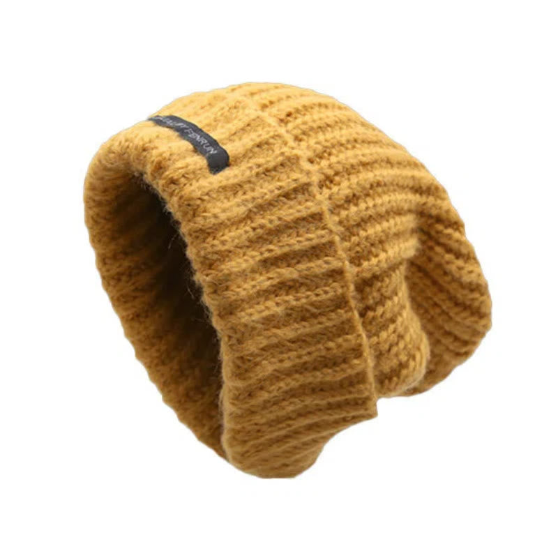 Winter Keep Warm Solid Color Knitted Beanie Hat - Brown - Adjustable (21 5/8"-22 7/8") - image 7