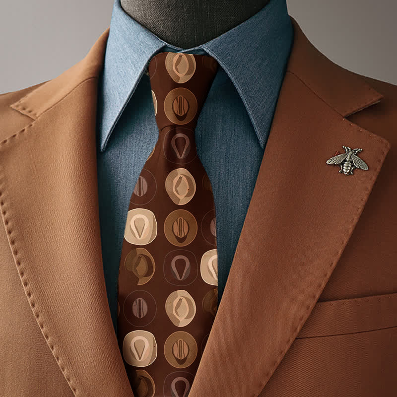 Creative Men's Brown Cowboy Hat Printed Necktie - Necktie - image 0