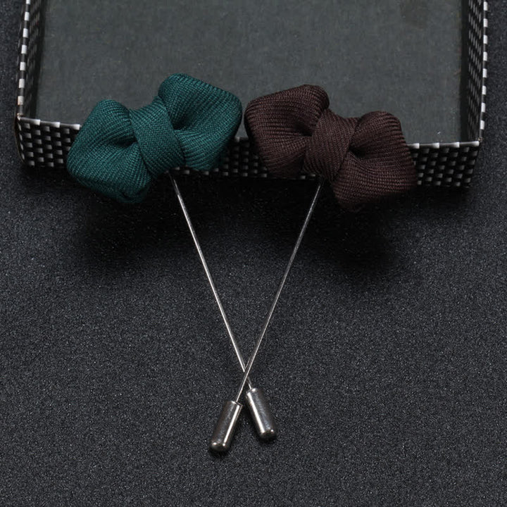 Men's Wedding Pointed Bow Tie Shape Cloth Lapel Pin - image 4