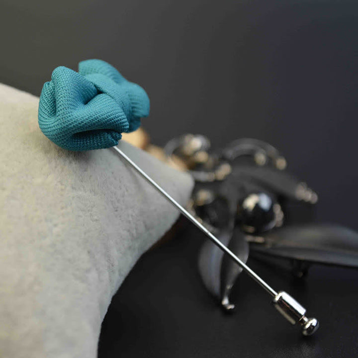 Men's Wedding Pointed Bow Tie Shape Cloth Lapel Pin - image 7