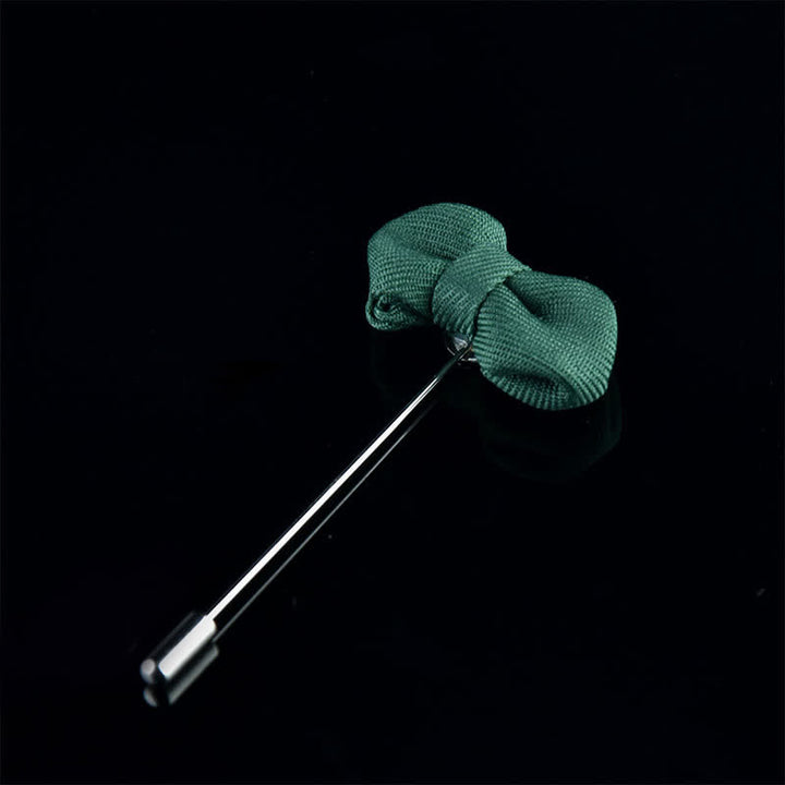 Men's Wedding Pointed Bow Tie Shape Cloth Lapel Pin - image 2