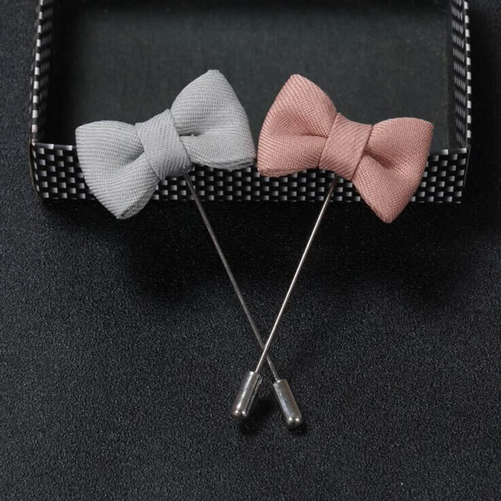 Men's Wedding Boutonniere Bow Tie Shape Cloth Lapel Pin - image 4