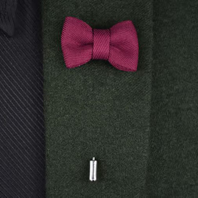 Men's Wedding Boutonniere Bow Tie Shape Cloth Lapel Pin - image 6