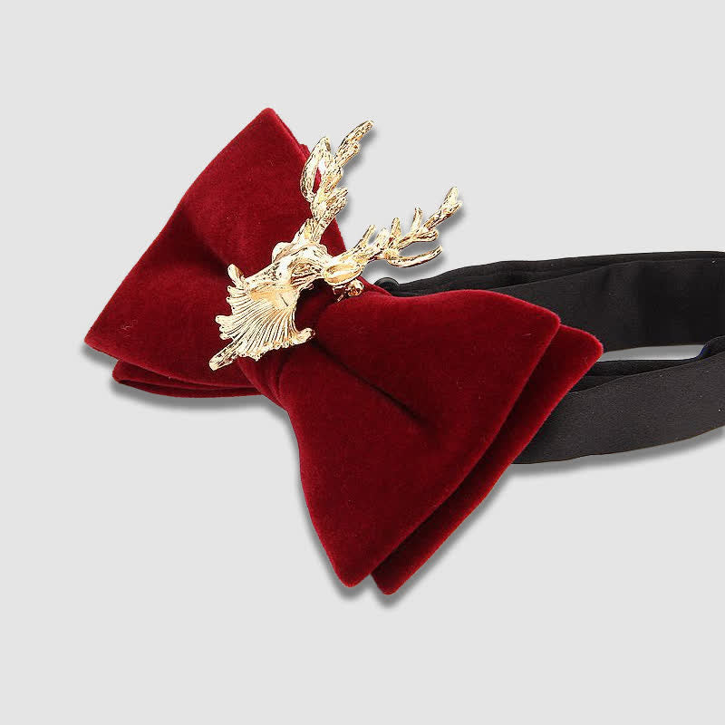 Deer Head Metal Decor Festive Holiday Bow Tie - image 5
