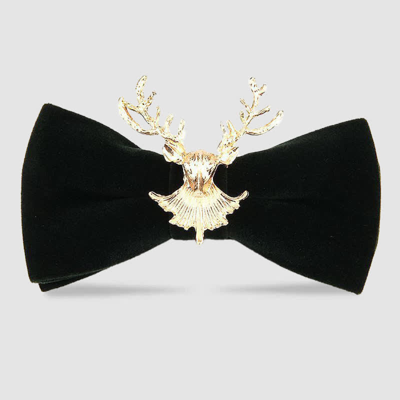 Deer Head Metal Decor Festive Holiday Bow Tie - Dark Green - image 11