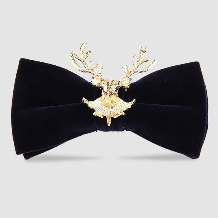 Deer Head Metal Decor Festive Holiday Bow Tie - Navy - image 8