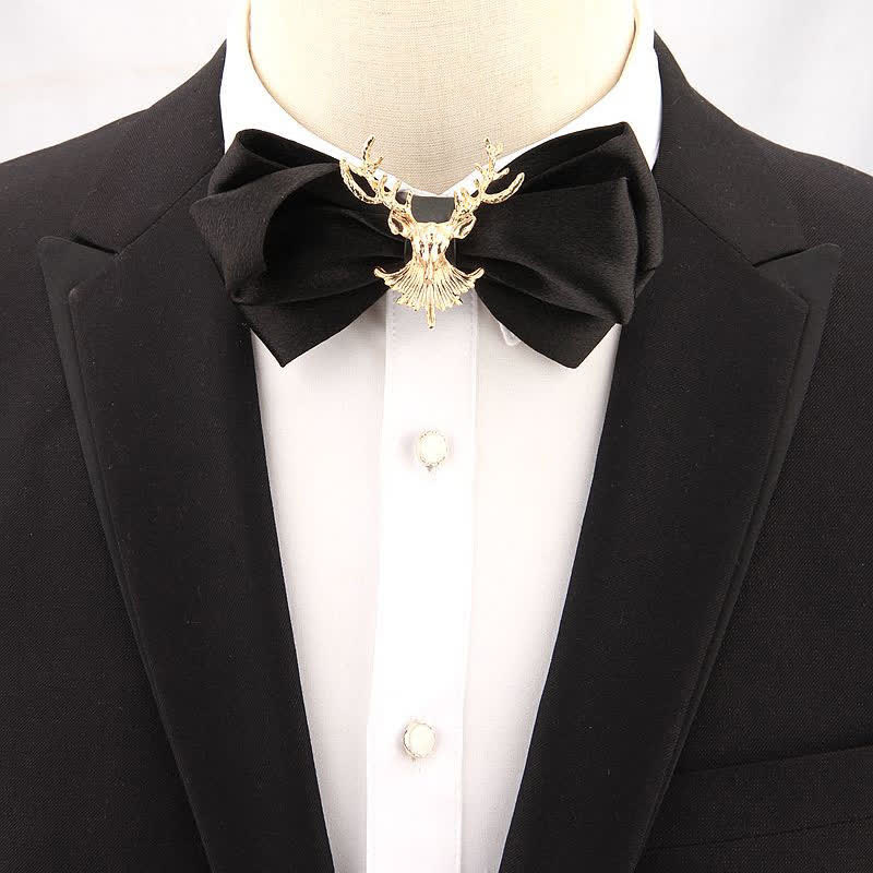 Deer Head Metal Decor Festive Holiday Bow Tie - image 0