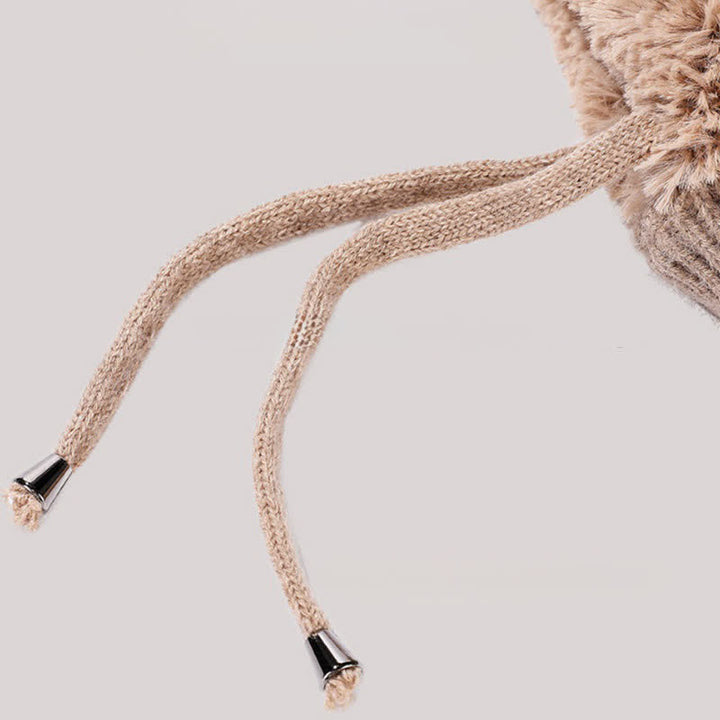 3 In 1 Plush Knitted Beanie Hat With Scarf And Mask - image 6