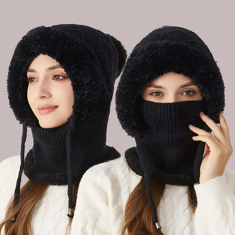 3 In 1 Outdoor Warm Knitted Beanie Hat With Scarf And Mask - image 1