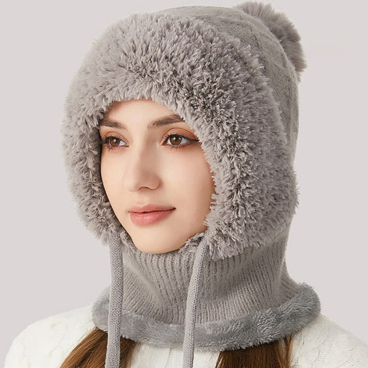 3 In 1 Outdoor Warm Knitted Beanie Hat With Scarf And Mask - Gray - Adjustable (22"-23 1/4") - image 13